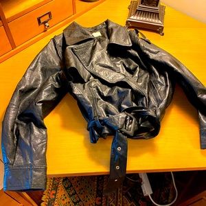 Small Faux Leather Jacket by Victoria & Sophia